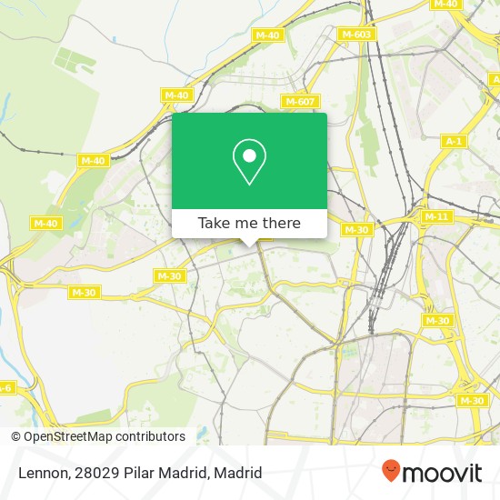 mapa Lennon, 28029 Pilar Madrid