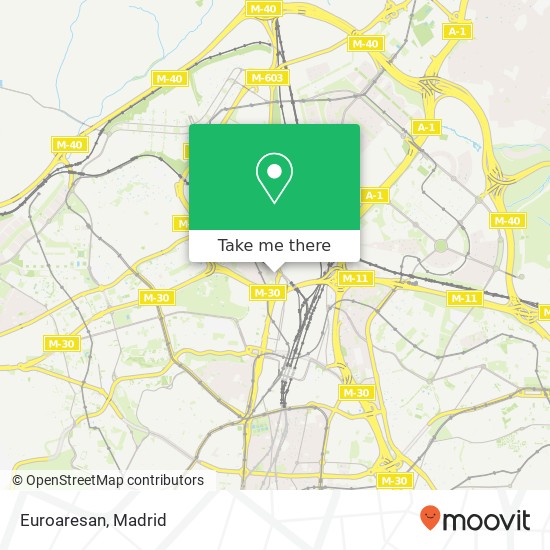 mapa Euroaresan, Avenida Llano Castellano, 7 28034 Valverde Madrid
