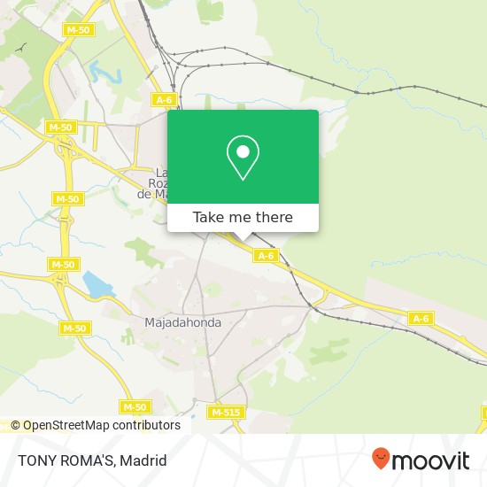 mapa TONY ROMA'S, Calle Ansar 28231 Las Rozas de Madrid