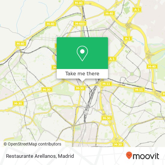 mapa Restaurante Arellanos, Avenida Llano Castellano, 9 28034 Valverde Madrid