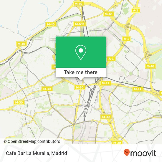 mapa Cafe Bar La Muralla, Calle de Ángel Múgica, 2 28034 Valverde Madrid