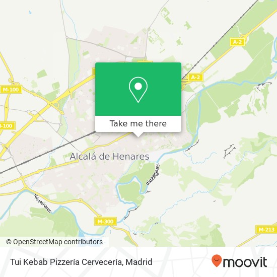 mapa Tui Kebab Pizzería Cervecería, Avenida Juan de Austria, 18 28804 Junta Municipal 5 Alcalá de Henares
