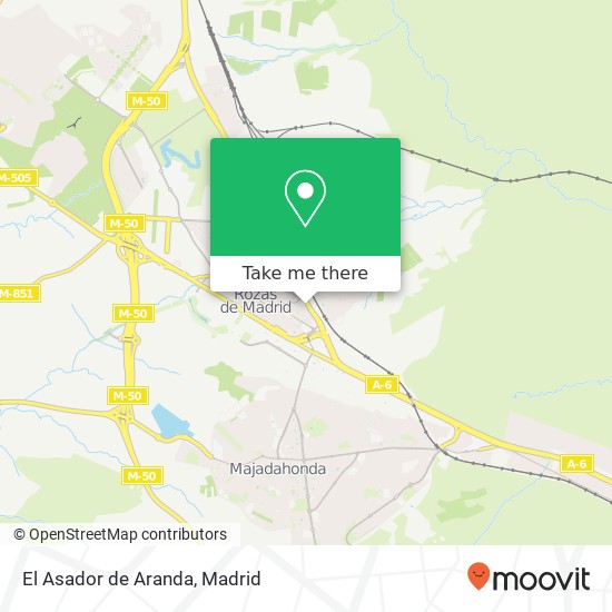 mapa El Asador de Aranda, Avenida Coruña 28231 Las Rozas de Madrid