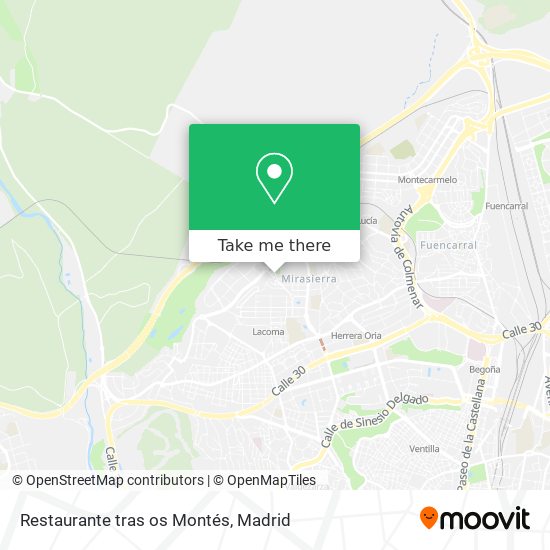 mapa Restaurante tras os Montés