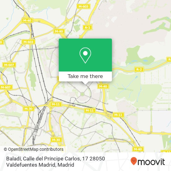 Baladí, Calle del Príncipe Carlos, 17 28050 Valdefuentes Madrid map