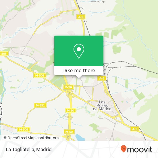 mapa La Tagliatella, Calle Budapest 28232 Las Rozas de Madrid