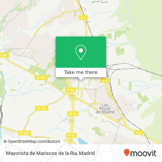 mapa Mayorista de Mariscos de la Ria, Calle Budapest 28232 Las Rozas de Madrid