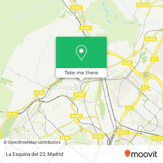 La Esquina del 22, Anillo Verde Ciclista - Tramo 6 28049 El Goloso Madrid map