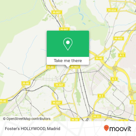 mapa Foster's HOLLYWOOD, Calle Monasterio de Arlanza, 20 28049 El Goloso Madrid