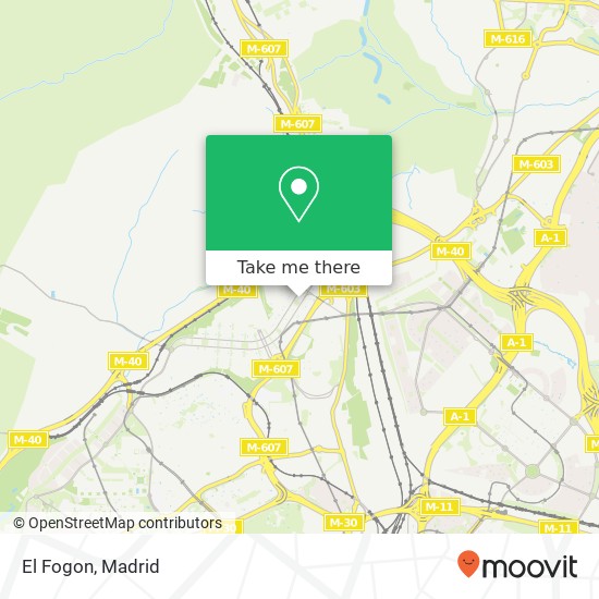 El Fogon, Calle Monasterio de Sobrado, 5 28049 El Goloso Madrid map