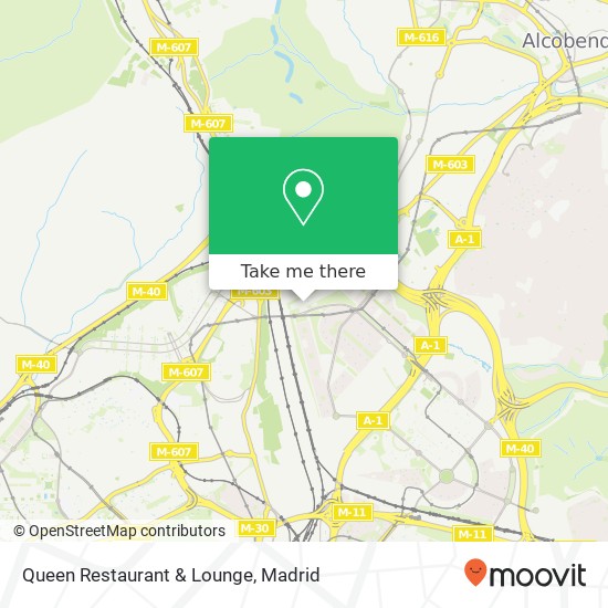 mapa Queen Restaurant & Lounge, Calle de Castiello de Jaca 28050 Valverde Madrid