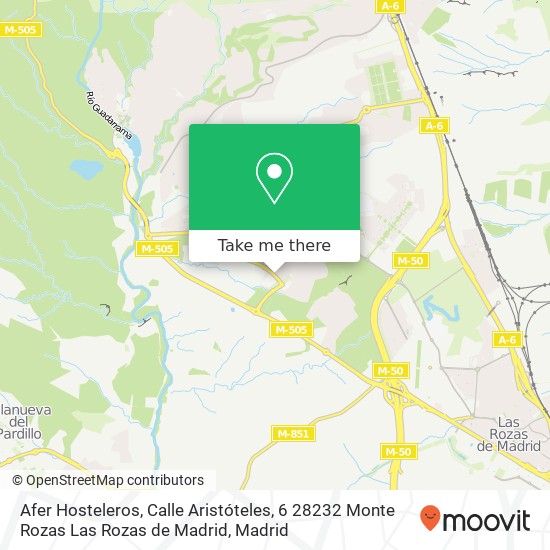 mapa Afer Hosteleros, Calle Aristóteles, 6 28232 Monte Rozas Las Rozas de Madrid