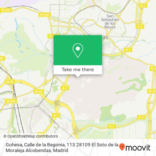 Gohesa, Calle de la Begonia, 113 28109 El Soto de la Moraleja Alcobendas map