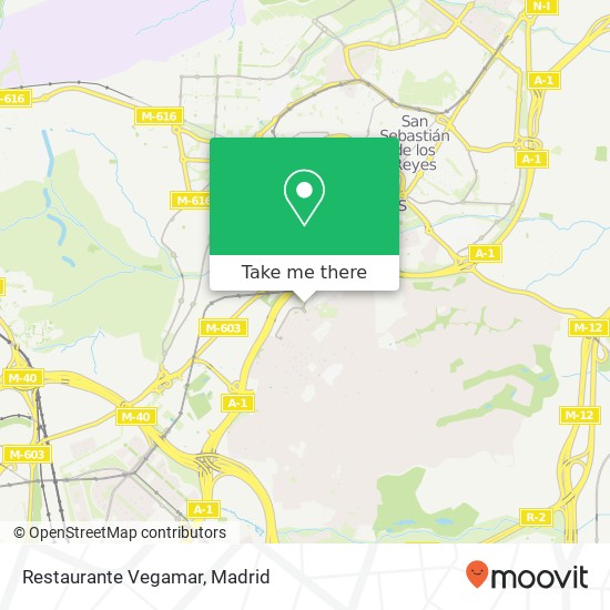 mapa Restaurante Vegamar, Avenida de Bruselas 28108 Arroyo de la Vega Alcobendas