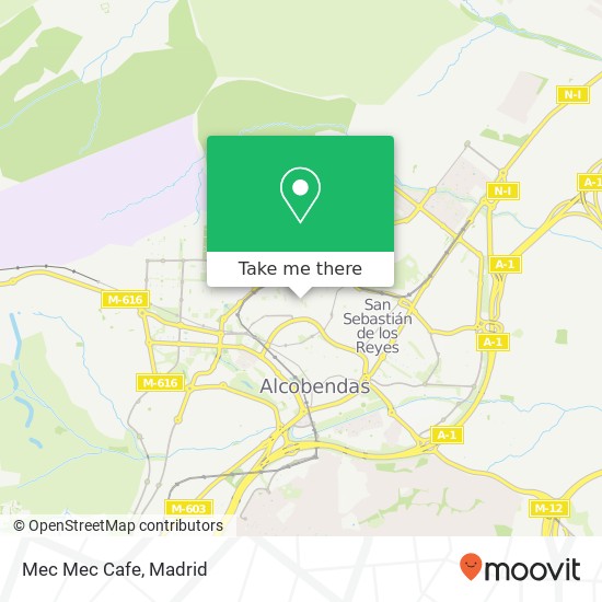 mapa Mec Mec Cafe, Avenida de Madrid 28701 San Sebastián de los Reyes