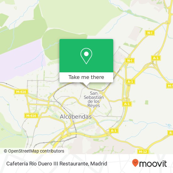 mapa Cafetería Río Duero III Restaurante, Calle Murcia 28702 San Sebastián de los Reyes