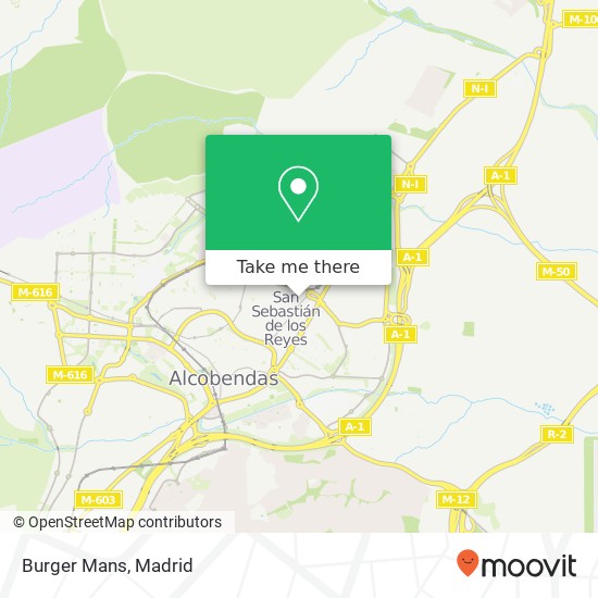 mapa Burger Mans, Calle Estafeta, 3 28701 San Sebastián de los Reyes