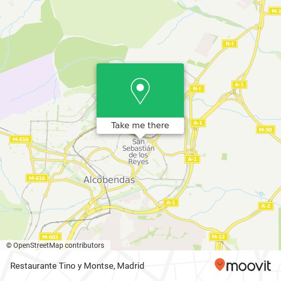 mapa Restaurante Tino y Montse, Travesía Socorro, 39 28701 San Sebastián de los Reyes