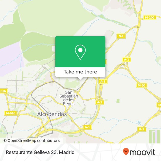 mapa Restaurante Gelieva 23, Calle Teide 28703 San Sebastián de los Reyes