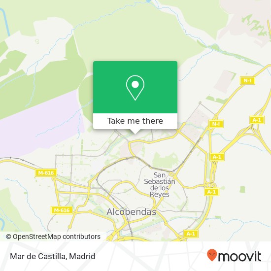 mapa Mar de Castilla, Avenida de Castilla La Mancha, 45 28702 San Sebastián de los Reyes