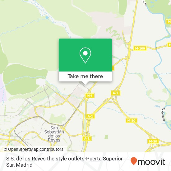 mapa S.S. de los Reyes the style outlets-Puerta Superior Sur