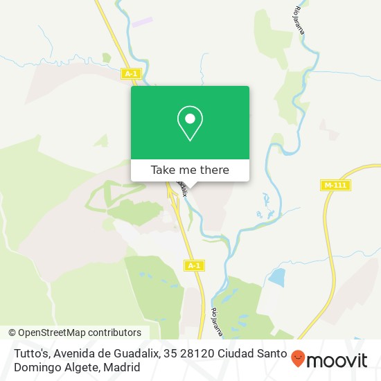 mapa Tutto's, Avenida de Guadalix, 35 28120 Ciudad Santo Domingo Algete