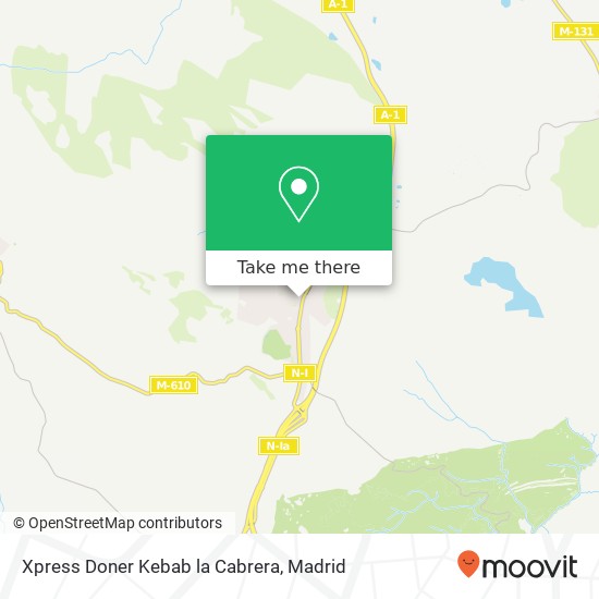 mapa Xpress Doner Kebab la Cabrera, Calle Carlos Ruiz, 18 28751 La Cabrera