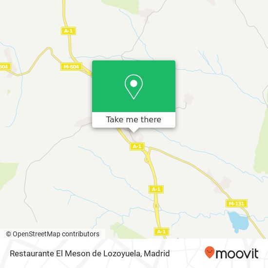 mapa Restaurante El Meson de Lozoyuela, Plaza Pilón 28752 Lozoyuela Lozoyuela-Navas-Sieteiglesias