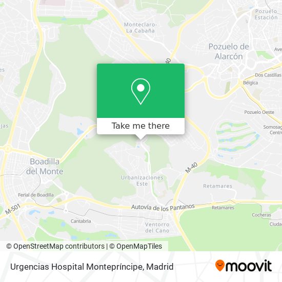 Urgencias Hospital Montepríncipe map