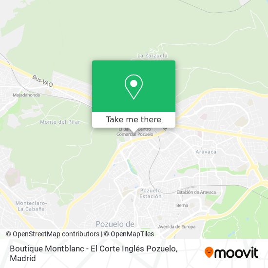 mapa Boutique Montblanc - El Corte Inglés Pozuelo