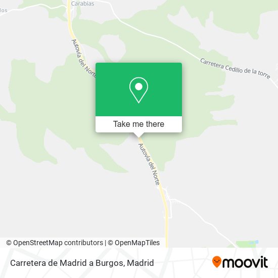 Carretera de Madrid a Burgos map