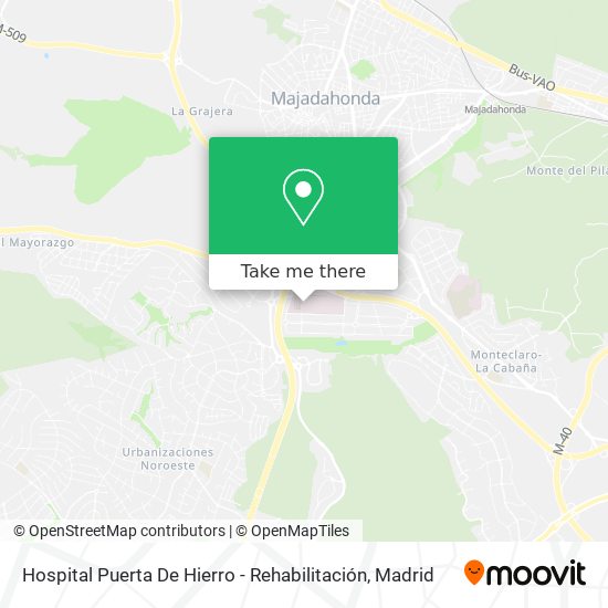 Hospital Puerta De Hierro - Rehabilitación map
