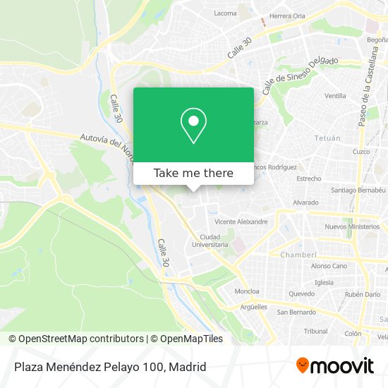mapa Plaza Menéndez Pelayo 100
