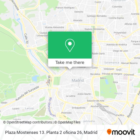 Plaza Mostenses 13. Planta 2 oficina 26 map