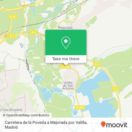 mapa Carretera de la Poveda a Mejorada por Velilla