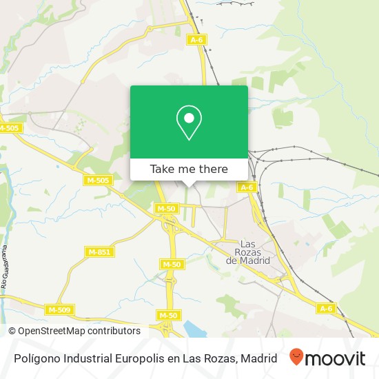 mapa Polígono Industrial Europolis en Las Rozas