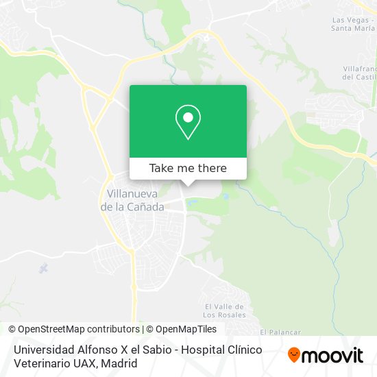 Universidad Alfonso X el Sabio - Hospital Clínico Veterinario UAX map
