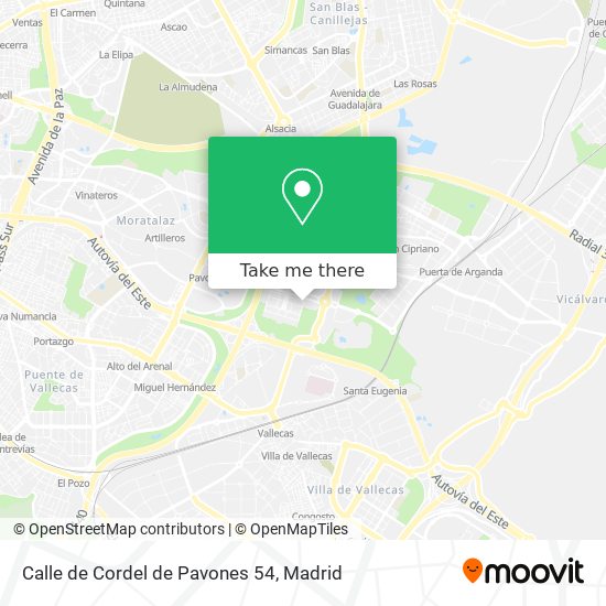 mapa Calle de Cordel de Pavones 54