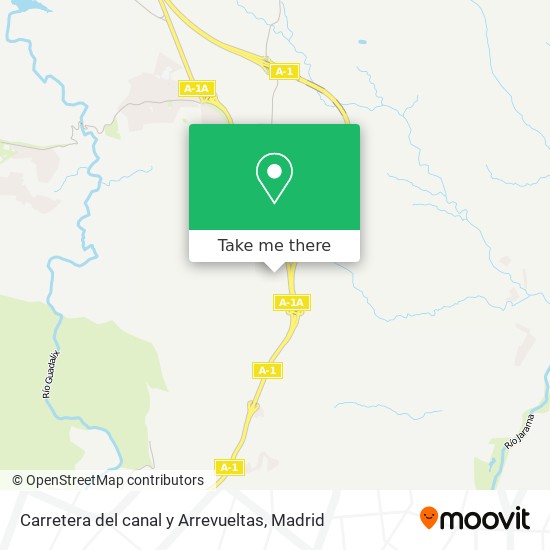 mapa Carretera del canal y Arrevueltas