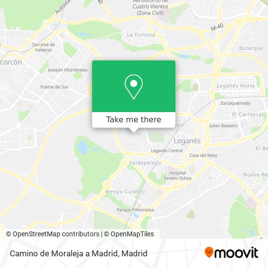 Camino de Moraleja a Madrid map