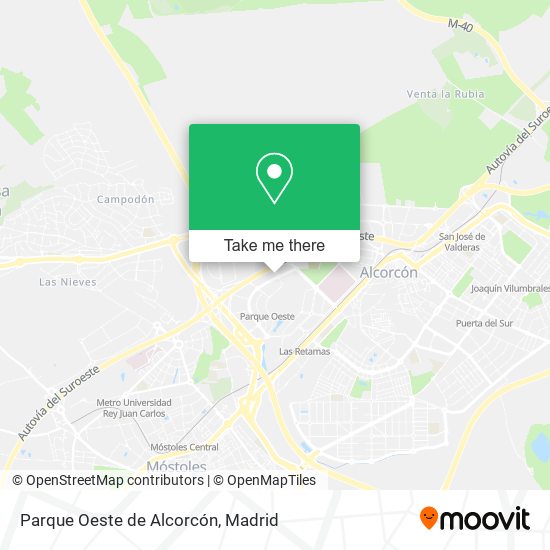 mapa Parque Oeste de Alcorcón