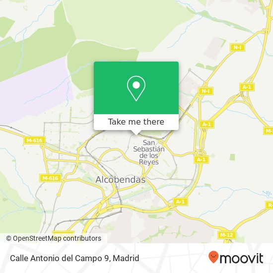 mapa Calle Antonio del Campo 9