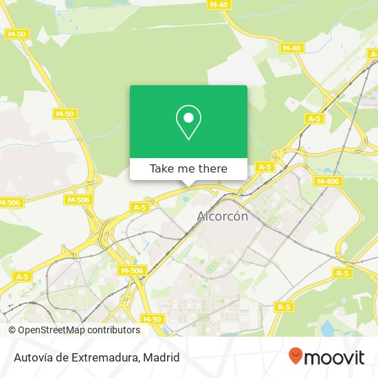 Autovía de Extremadura map