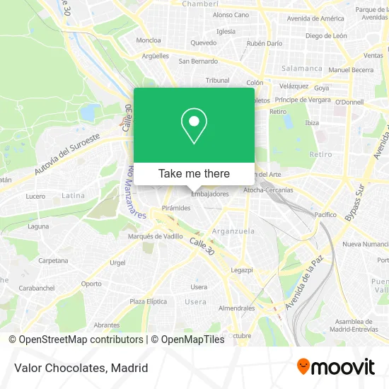 Valor Chocolates map