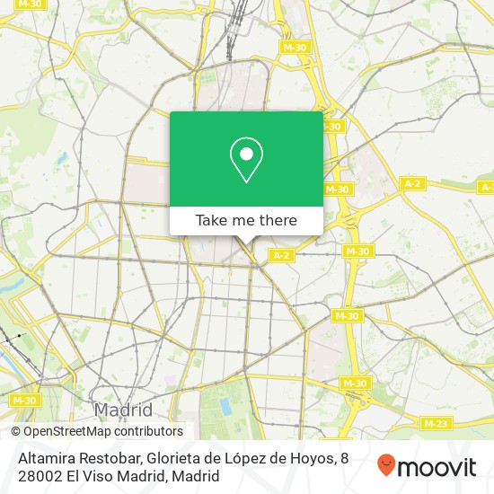 mapa Altamira Restobar, Glorieta de López de Hoyos, 8 28002 El Viso Madrid