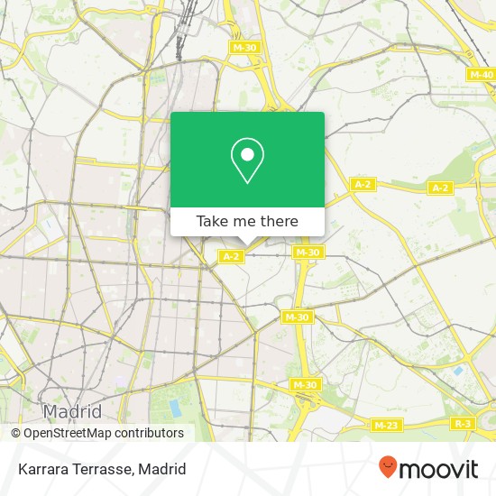 mapa Karrara Terrasse, Avenida de América, 41 28002 Prosperidad Madrid