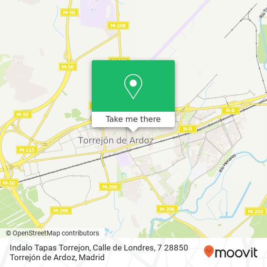mapa Indalo Tapas Torrejon, Calle de Londres, 7 28850 Torrejón de Ardoz
