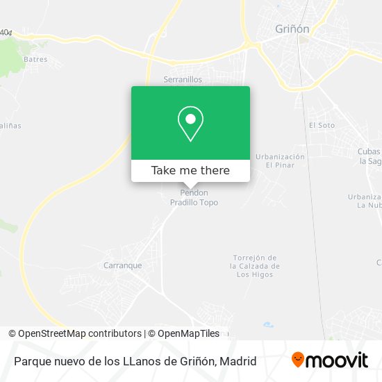 Parque nuevo de los LLanos de Griñón map