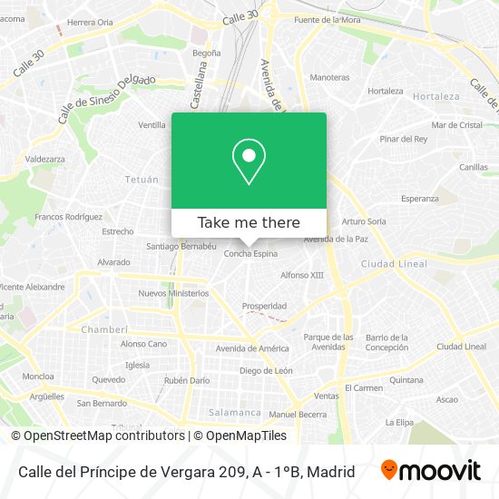 Calle del Príncipe de Vergara 209, A - 1ºB map