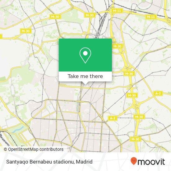 mapa Santyaqo Bernabeu stadionu